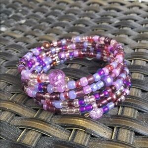 Memory wire handmade purple tone bracelets